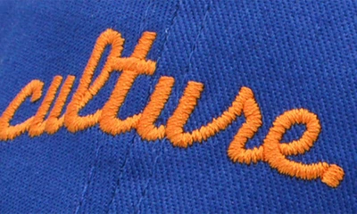 Shop A Life Well Dressed Culture Statement Baseball Cap In Royal/ Orange