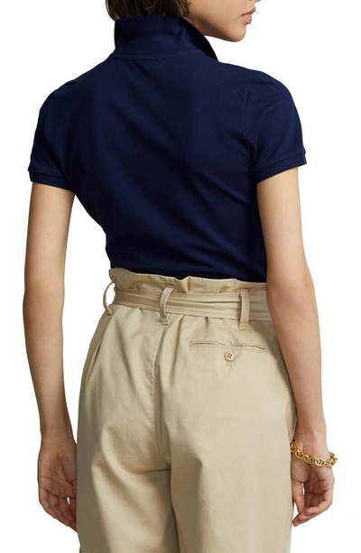 Shop Polo Ralph Lauren Julie Cotton Polo In Newport Navy