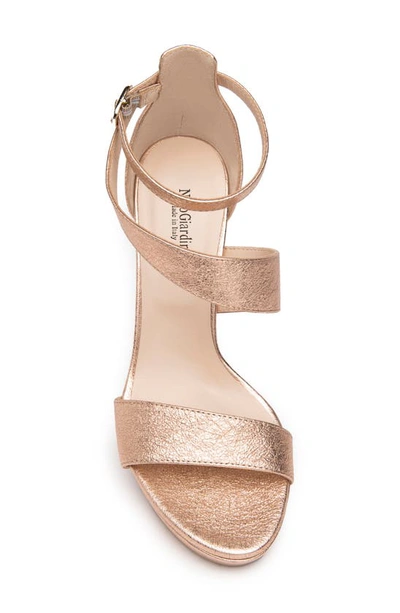 Shop Nerogiardini Metallic Platform Sandal In Rose Gold