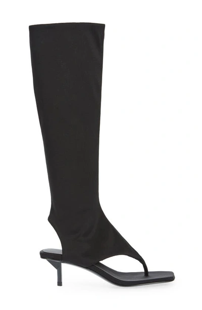 Jeffrey Campbell Confidence Knee High Sandal In Black Neoprene