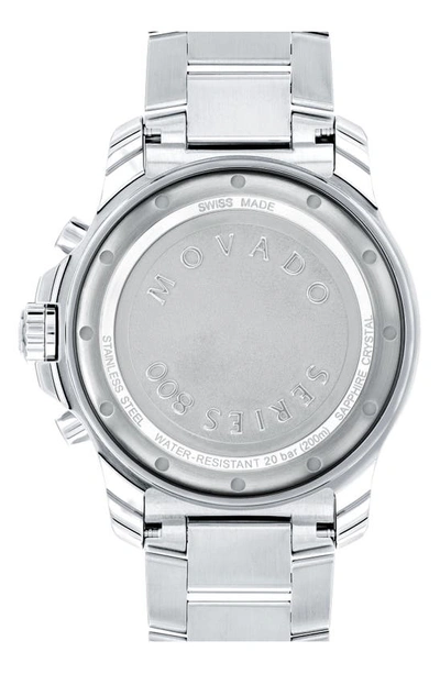 Movado Men's Series 800 Swiss Quartz Chronograph Performance Silver-tone Steel Watch 42mm In Green