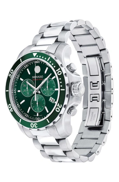 Shop Movado Series 800 Chronograph Bracelet Watch, 42mm In Green