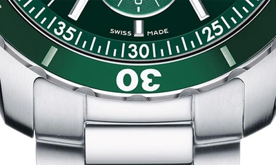 Movado Men's Series 800 Swiss Quartz Chronograph Performance Silver-tone Steel Watch 42mm In Green