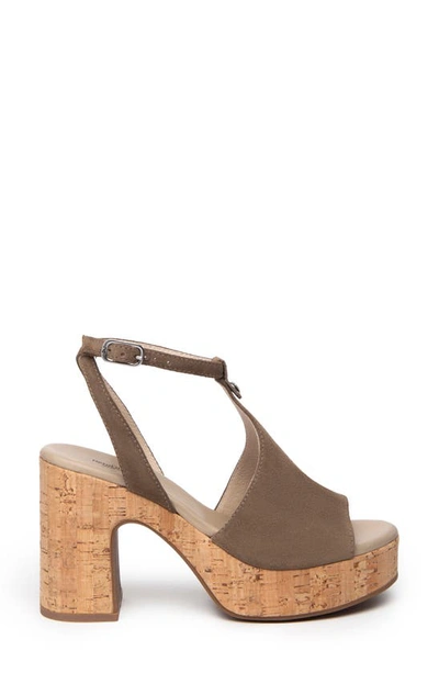 Nerogiardini Suede Ankle-strap Platform Sandals In Taupe