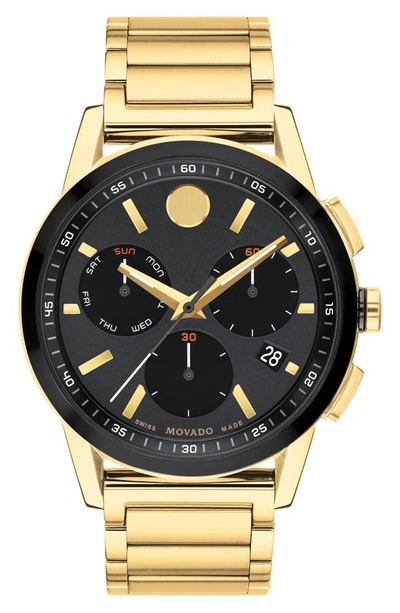 Shop Movado Museum Sport Chronograph Bracelet Watch, 43mm In Black