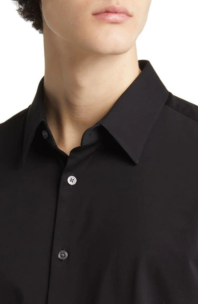 Shop Theory Irving Short Sleeve Button-up Shirt In Black - 001