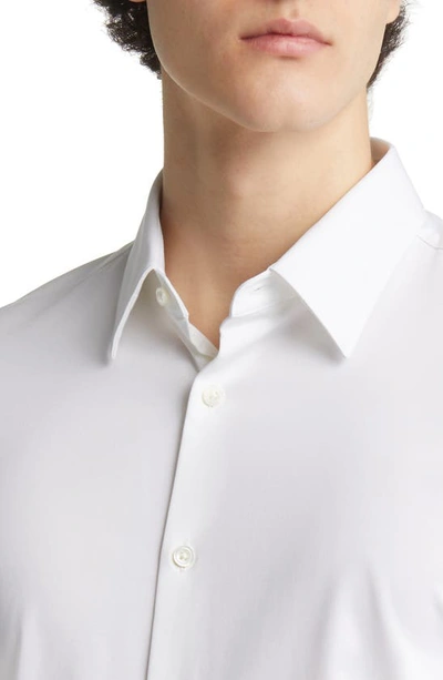 Theory Irving Striped Cotton-jacquard Shirt In White - 100