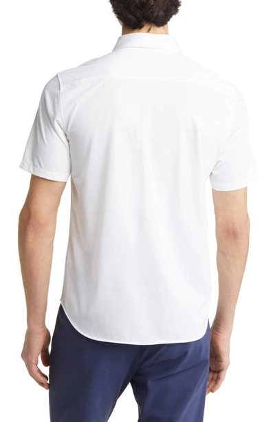 Shop Theory Irving Short Sleeve Button-up Shirt In White - 100