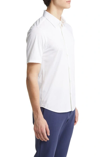 Theory Irving Striped Cotton-jacquard Shirt In White - 100