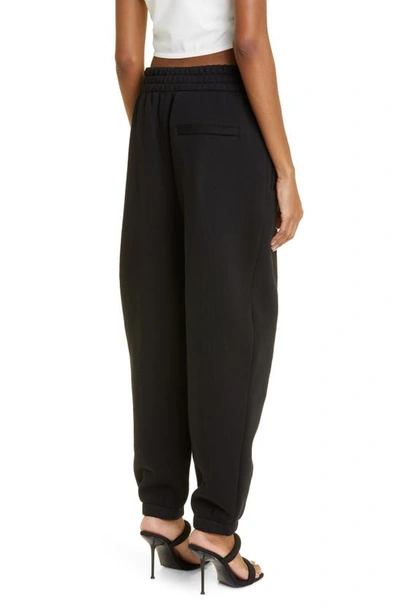 Shop Alexander Wang Puff Logo Structured Terry Sweatpants In Black