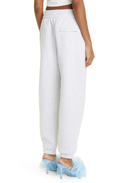 Shop Alexander Wang Puff Logo Structured Terry Sweatpants In Light Heather Grey