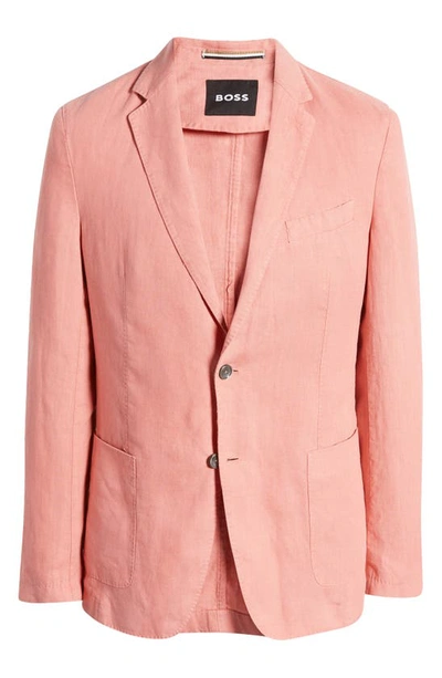 Hugo Boss Men's Hanry Slim Fit Linen Sportcoat In Open Pink