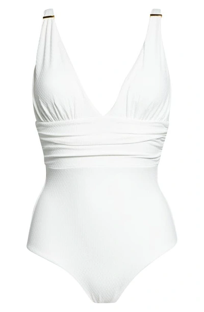 Shop Melissa Odabash Panarea One-piece Swimsuit In White Chain