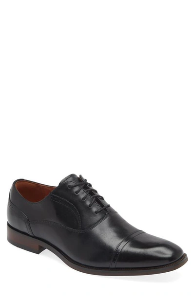 Florsheim Alanzo Leather Cap Toe Derby In Black
