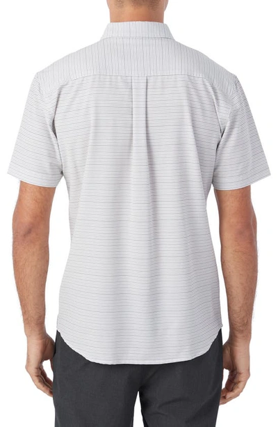 Shop O'neill Trvlr Traverse Stripe Upf 50+ Button-up Shirt In Fog