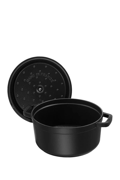 Shop Staub Black Round 7 Qt Baking Dish In Black Matte