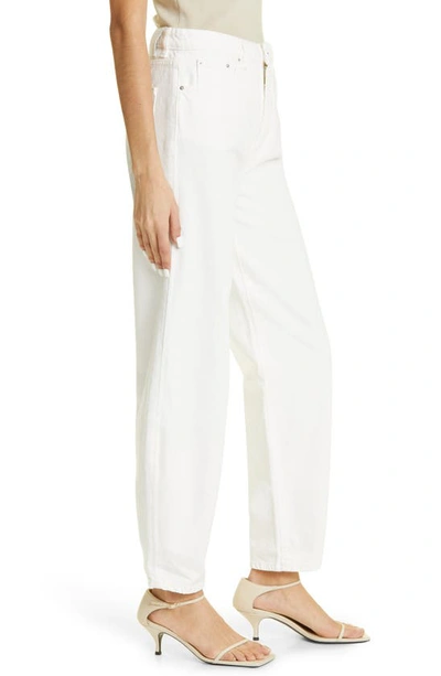 Shop Totême High Waist Barrel Leg Jeans In Off-white