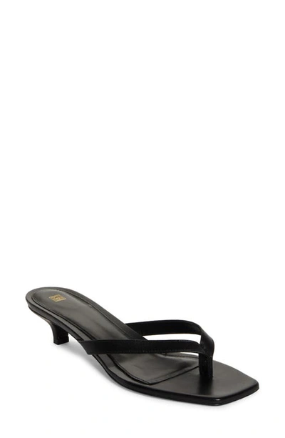 Shop Totême Kitten Heel Flip Flop In Black