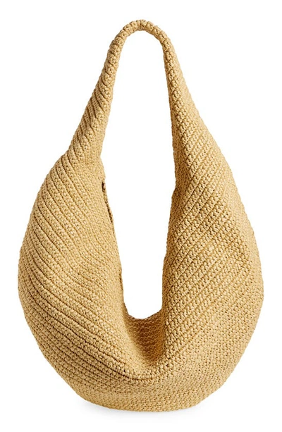 Shop Khaite Large Olivia Woven Palm Hobo Bag In Natural