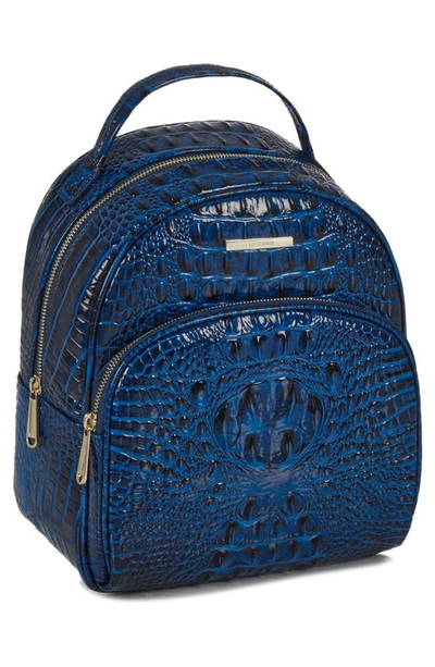 Shop Brahmin Chelcy Croc Embossed Leather Backpack In Sapphire