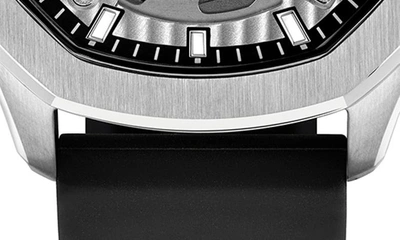 Shop Philipp Plein Skeleton Spectre Silicone Strap Watch, 42mm In Stainless Steel