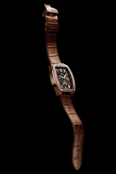Shop Jbw Echelon Diamond Chronograph Croc Embossed Leather Strap Watch, 41mm In Rose Gold