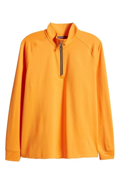 Cutter & Buck Adapt Quarter Zip Pullover In Orange Burst