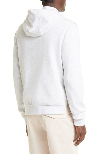 Shop Eleventy Suede & Cotton Fleece Bomber Jacket In White And Light Gray