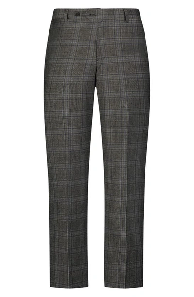 Shop Brooks Brothers Regent Fit Wool Blend Pants In Greybluflnlchk
