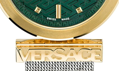 Shop Versace Regalia Mesh Strap Watch, 34mm In Two Tone