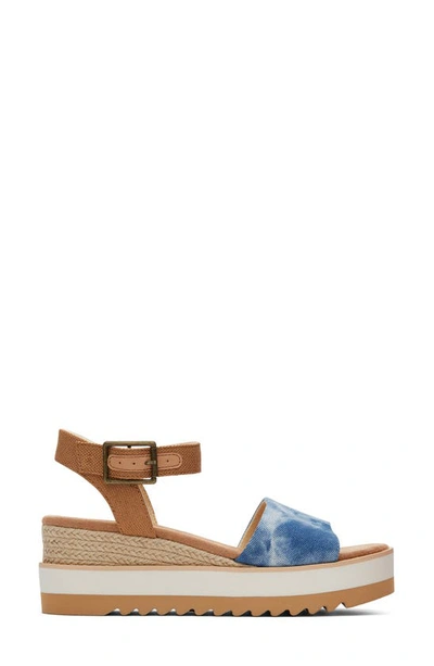 Shop Toms Diana Platform Wedge Sandal In Blue