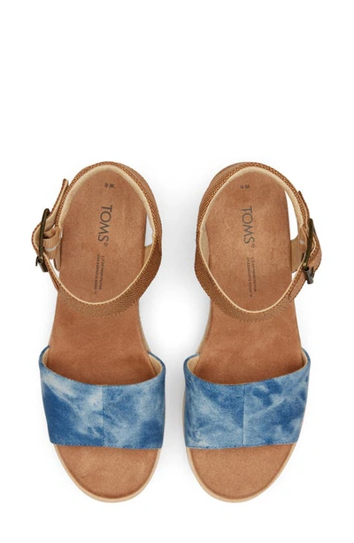 Shop Toms Diana Platform Wedge Sandal In Blue