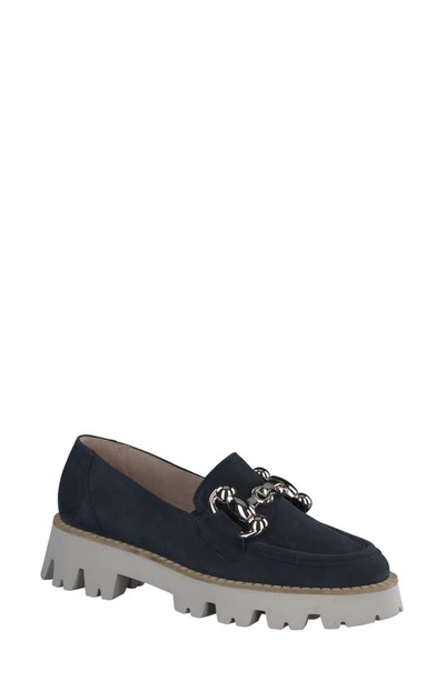 Paul Green Rosetta Platform Loafer In Space Perf Sport Nubuck