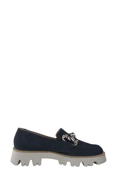 Paul Green Rosetta Platform Loafer In Space Perf Sport Nubuck