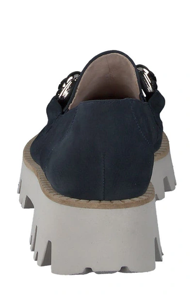 Paul Green Rosetta Platform Loafer In Space Perf Sport Nubuck