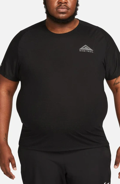 Shop Nike Dri-fit Trail Solar Chase Performance T-shirt In Black/ White