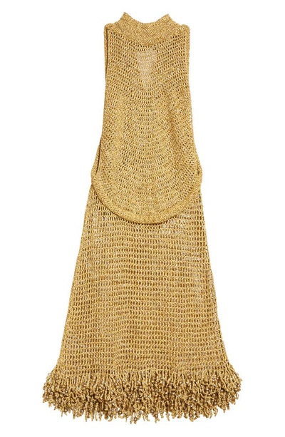 Shop Proenza Schouler Metallic Crochet Dress In Gold