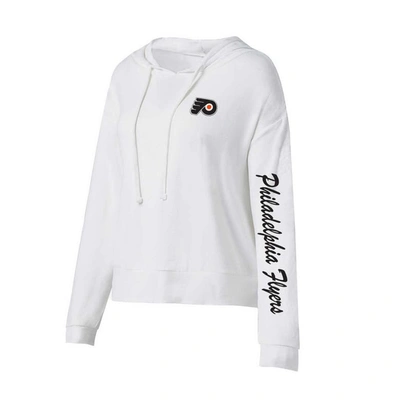 Shop Concepts Sport White Philadelphia Flyers Accord Hacci Long Sleeve Hoodie T-shirt In Cream