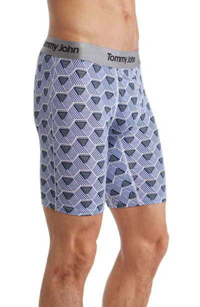 Shop Tommy John Second Skin 8-inch Boxer Briefs In Crystal Blue Hex