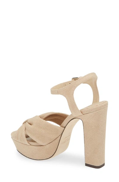Jimmy Choo Women's Heloise 120mm Linen Platform Sandals In Ballet Pink