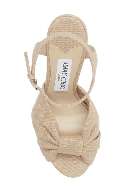 Jimmy Choo Women's Heloise 120mm Linen Platform Sandals In Ballet Pink