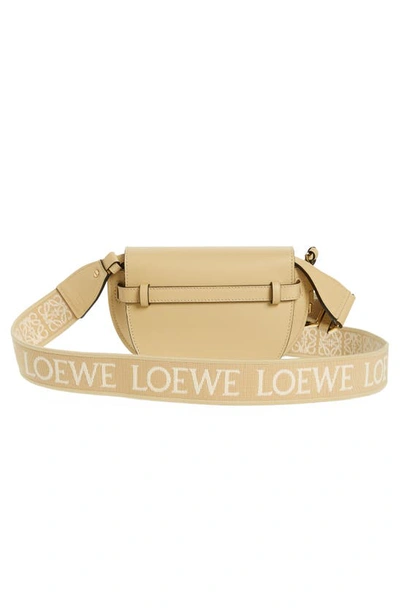 Shop Loewe Mini Gate Leather Convertible Bag In Butter