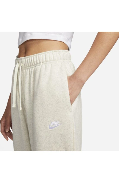 Shop Nike Sportswear Club Fleece Sweatpants In Oatmeal Heather/ White