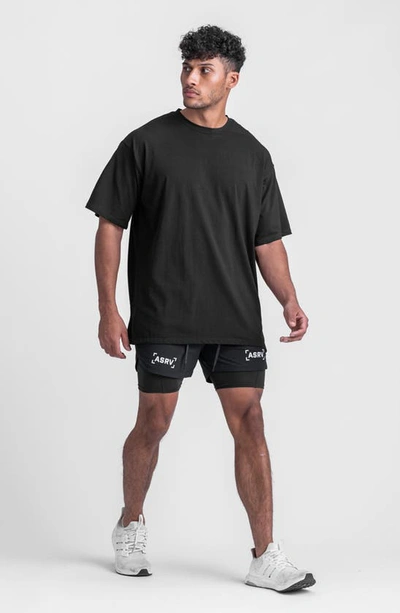 Shop Asrv Oversize Stretch Cotton T-shirt In Black