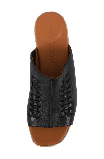 Gentle Souls By Kenneth Cole Silvana Woven Platform Slide Sandal In Black