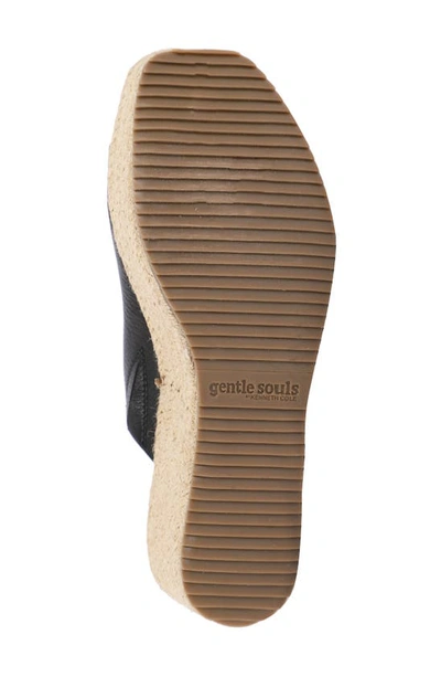 Gentle Souls By Kenneth Cole Silvana Woven Platform Slide Sandal In Black
