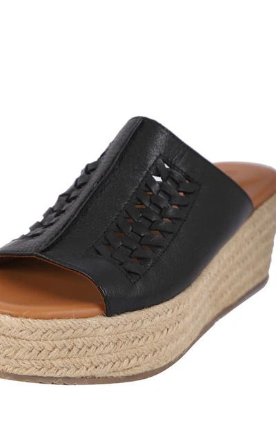 Gentle Souls By Kenneth Cole Silvana Woven Platform Slide Sandal In Black