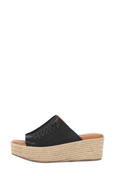 Gentle Souls By Kenneth Cole Silvana Woven Platform Slide Sandal In Black