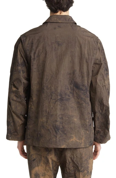 Shop Iise Wrinkle Paint Pattern Jacket In Dyed Brown
