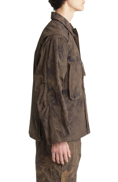 Shop Iise Wrinkle Paint Pattern Jacket In Dyed Brown